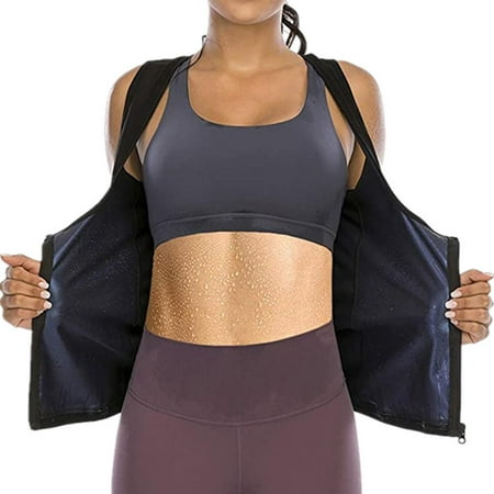 TureClos Sweat Corset Women Sauna Sweat Vest Workout Compressing Zipper Corset Fitness Slimming Vest