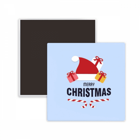 Merry mas Santa Claus Hat Square Ceracs Fridge Magnet Keepsake Memento