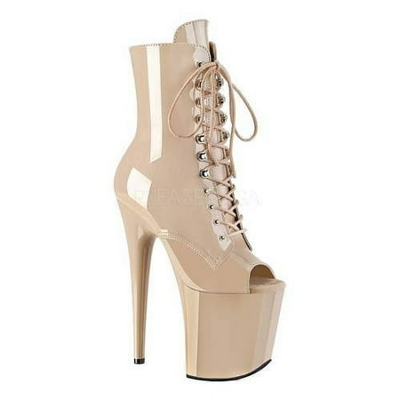 Women s Pleaser Flamingo-1021 Lace Up Open Toe Boot