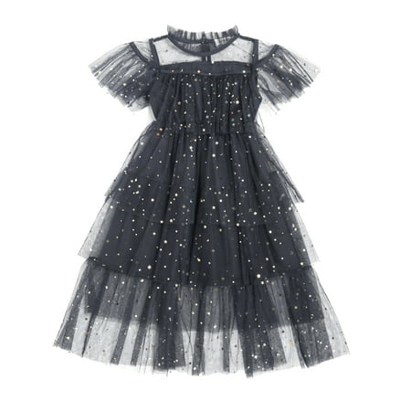 Pengpengfang Party Dress See-through Mesh Patchwork Star Shape Sequin Little Girls Dress Performance Dress
Pengpengfang Party Dress See-through Mesh Patchwork Star Shape Sequin Little Girls Dress Performance Dress