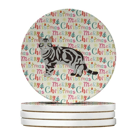 American Shorthair #1 Cat Christmas Large Sandstone Coasters Pack of 4 4 in x 4 in
American Shorthair #1 Cat Christmas Large Sandstone Coasters Pack of 4 4 in x 4 in