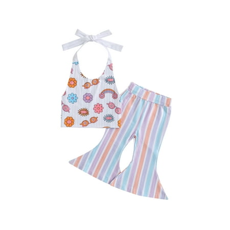 Bagilaanoe 2pcs Toddler Baby Girls Long Pants Set Print Sleeveless Cami Tops + Striped Flared Trousers 6M 12M 18M 24M 3T 4T Kids Casual Outfits
Bagilaanoe 2pcs Toddler Baby Girls Long Pants Set Print Sleeveless Cami Tops + Striped Flared Trousers 6M 12M 18M 24M 3T 4T Kids Casual Outfits