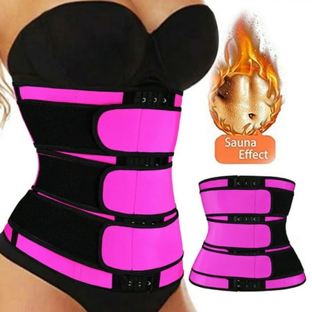 

Abcelit Clearance! Neoprene Sauna Shaper Waist Trainer Corset Sweat Slimming Belt for Women Weight Loss Compression Trimmer Workout Fitness Rose Red S