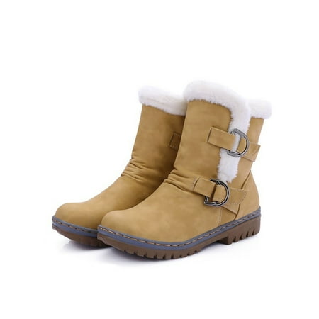 Eloshman Ladies Breathable Round Toe Snow Boots Outdoor Comfort Plush Lining Fashion Mid Calf Boot Yellow 36
Eloshman Ladies Breathable Round Toe Snow Boots Outdoor Comfort Plush Lining Fashion Mid Calf Boot Yellow 36