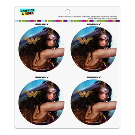 Wonder Woman Movie Battle Refrigerator Fridge Locker Vinyl Circle Magnet Set