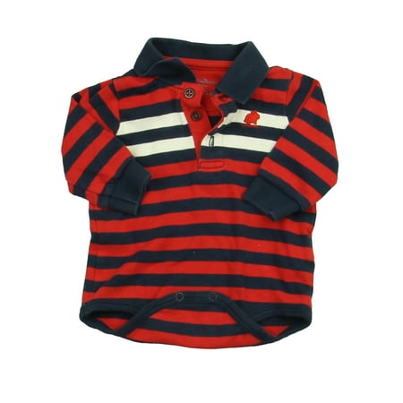 Pre-owned Baby Cottons Boys Red | Blue Stripe Onesie size: 3 Months