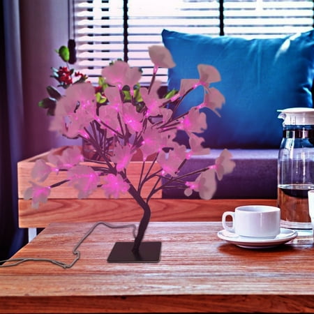 TUOBARR Christmas Decoration Fiber Op-tic Flower Tree Light Tree Branch Potted Night Night Home Decoration