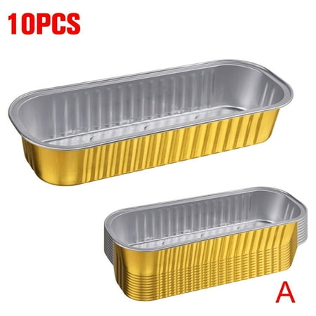 Aluminum Foil Tin Trays Disposable Roasting Takeaway Oven Baking Tray Lids 10Pcs