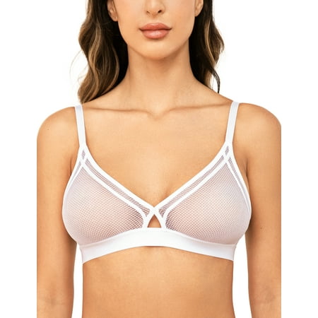 Wingslove Women s Sexy Lace Bra Sheer Mesh See Through Unlined Wireless Plunge Triangle Bras White 34D
Wingslove Women s Sexy Lace Bra Sheer Mesh See Through Unlined Wireless Plunge Triangle Bras White 34D