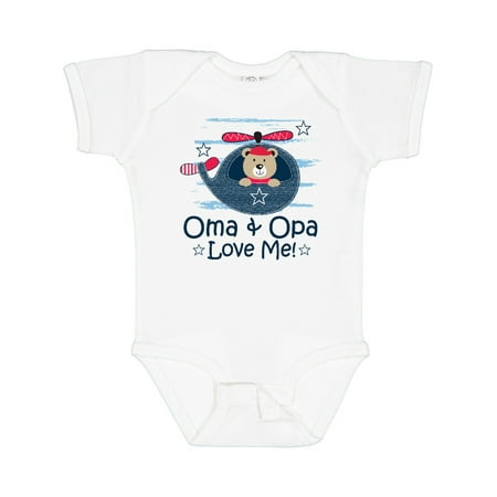 Inktastic Oma and Opa Love Me Grandson Gift Baby Boy Bodysuit