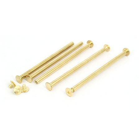 M5x90mm Binding Chicago Screw Post Gold Tone 5pcs for Photo Albums Scrapbook
M5x90mm Binding Chicago Screw Post Gold Tone 5pcs for Photo Albums Scrapbook