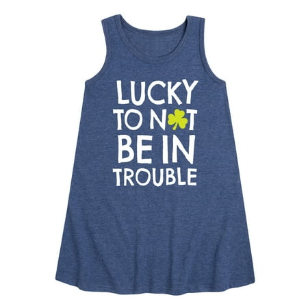 Instant Message - St. Patrick s Day - Lucky to Not Be In Trouble - Toddler and Youth Girls A-line Dress
Instant Message - St. Patrick s Day - Lucky to Not Be In Trouble - Toddler and Youth Girls A-line Dress
