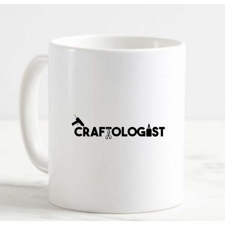 Coffee Mug Craftologist Funny Hot Glue Gun Scissors Crafts Creative White Cup Funny Gifts for work office him her
