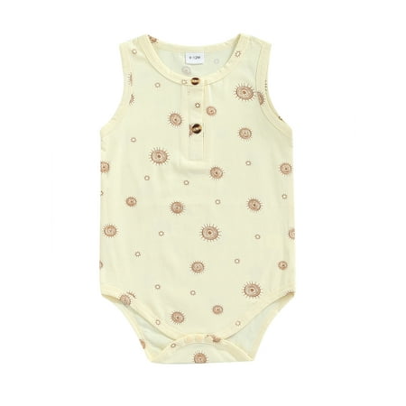 Nokpsedcb Newborn Baby Boys Girls Romper Print Sleeveless Round Neck Bodysuit Bottom Snap Button Summer Jumpsuit Beige 0-3 Months
Nokpsedcb Newborn Baby Boys Girls Romper Print Sleeveless Round Neck Bodysuit Bottom Snap Button Summer Jumpsuit Beige 0-3 Months