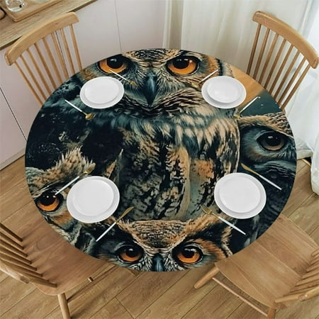 Sheronv Owls Full Moon Round Tablecloth 100% Polyester Stain-Resistant Waterproof for Indoor Outdoor Restaurants Weddings Parties 42 -46 
Sheronv Owls Full Moon Round Tablecloth 100% Polyester Stain-Resistant Waterproof for Indoor Outdoor Restaurants Weddings Parties 42 -46