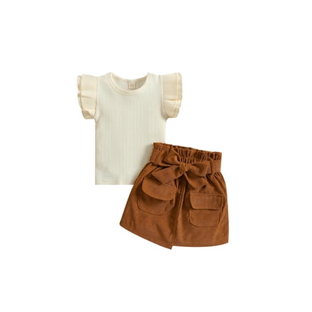 Kids Baby Girl Summer Skirt Set Sleeveless Ribbed Round Neck Tops Elastic Waist Bow Knot Skirt with Pockets
Kids Baby Girl Summer Skirt Set Sleeveless Ribbed Round Neck Tops Elastic Waist Bow Knot Skirt with Pockets
