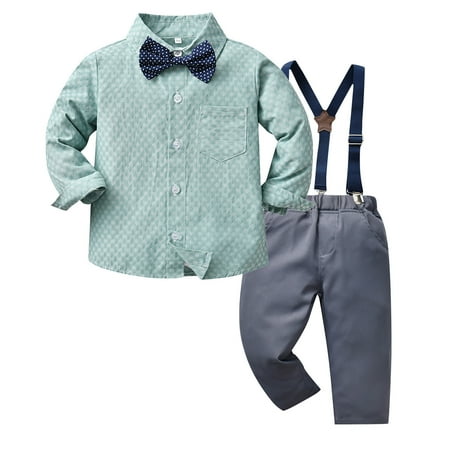 EHTMSAK Toddler Baby Children Boy Bow Tie Shirts and Suspender Pants Set Long Sleeve Outfits Clothing Set Cyan 100
EHTMSAK Toddler Baby Children Boy Bow Tie Shirts and Suspender Pants Set Long Sleeve Outfits Clothing Set Cyan 100