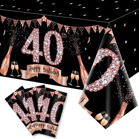 3 Pack 40th Birthday Tablecloth Decorations for Women Rose Gold Happy 40th Birthday Table Cover Par
3 Pack 40th Birthday Tablecloth Decorations for Women Rose Gold Happy 40th Birthday Table Cover Par