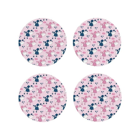 Leather Coasters Set of 4 - Abstract Pink Cute Poodle Dog Lightweight Non-Slip Drink Coasters for Desk Anti-Scalding Desk Cup Coasters for Office Table Decor Round Shape
Leather Coasters Set of 4 - Abstract Pink Cute Poodle Dog Lightweight Non-Slip Drink Coasters for Desk Anti-Scalding Desk Cup Coasters for Office Table Decor Round Shape