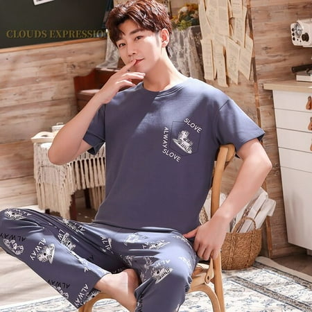QWZNDZGR Summer Knitted Cotton Cartoon Mens Pyjamas Pajamas Casual Short Tops +Long Pants Sets Men s Sleepwear Night Pijamas 3XL Homewea
QWZNDZGR Summer Knitted Cotton Cartoon Mens Pyjamas Pajamas Casual Short Tops +Long Pants Sets Men s Sleepwear Night Pijamas 3XL Homewea