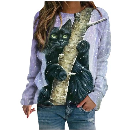 jsaierl Oversized Sweatshirt for Women Long Sleeve Cat Print Top Funny Crewneck Sweatshirt Tunic Pullover Womens Fall Fashion 2022
jsaierl Oversized Sweatshirt for Women Long Sleeve Cat Print Top Funny Crewneck Sweatshirt Tunic Pullover Womens Fall Fashion 2022