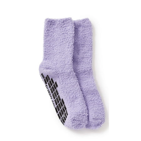 Silvert s Men & Women Slipper Sock Non-Skid Socks One Size Lavender