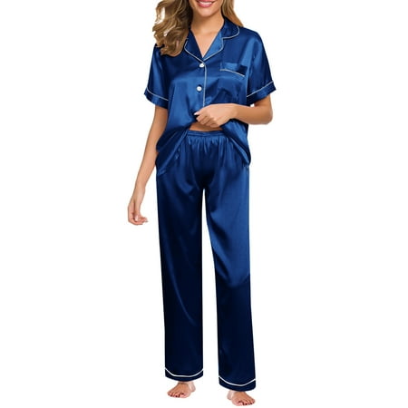 TALKVE Women s Nightgown Pajama Nightwear Women Lingerie Robe Set New Underwear Suit Satin Pajamas Women Short Sleeved Tops And Trousers Loose Pajama Sets
TALKVE Women s Nightgown Pajama Nightwear Women Lingerie Robe Set New Underwear Suit Satin Pajamas Women Short Sleeved Tops And Trousers Loose Pajama Sets