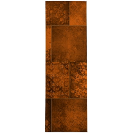 Eclectic Bohemian Patchwork Rust Kitchen Mat by Kavka Designs