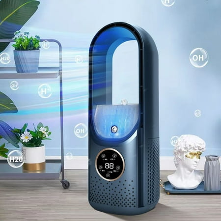 Xewsqmlo Bladeless Cooling Fan Low Noise USB Electric Fan Vertical for Home Office Travel