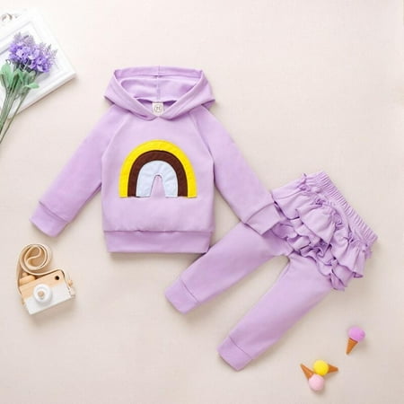 Big Clearance!!Baby Girl Clothes Outfit Long Sleeve Hoodies Rainbow Pullover Ruffle Pants Kids Casual Cute Two-Piece
Big Clearance!!Baby Girl Clothes Outfit Long Sleeve Hoodies Rainbow Pullover Ruffle Pants Kids Casual Cute Two-Piece