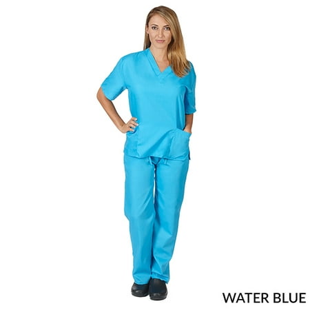 Natural Uniforms Unisex Solid V-Neck Medical Scrub Set Style 101