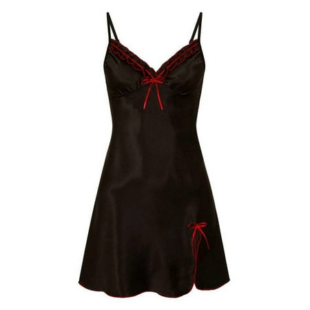 JustVH Women Sexy Strappy Nightdress Lingerie Slit Pajama Dress