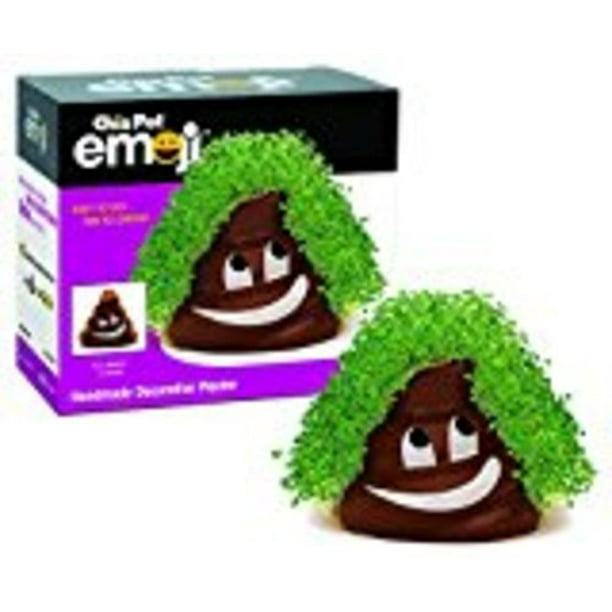 Chia Pet Poopy Emoji Decorative Pottery Planter, Easy to Do and Fun to Grow, Novelty Gift As Seen on TV