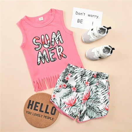 Hunpta 1-4T Kids Infant Baby Girls Beach Words Floral Printed Vest Top Sleeveless Shorts Pants Two Pieces Outfits Set
Hunpta 1-4T Kids Infant Baby Girls Beach Words Floral Printed Vest Top Sleeveless Shorts Pants Two Pieces Outfits Set