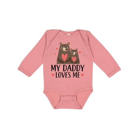 Inktastic My Daddy Loves Me Bear Gift Baby Boy or Baby Girl Long Sleeve Bodysuit