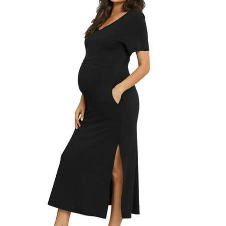 NIUREDLTD Summer Women Maternity Breastfeeding Dress Short Sleeve Split fork Solid Color Long Maternity Dress
NIUREDLTD Summer Women Maternity Breastfeeding Dress Short Sleeve Split fork Solid Color Long Maternity Dress