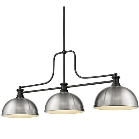 Z-Lite 725-3-D12bn Melange 3 Light 14 Wide Linear Pendant - Black