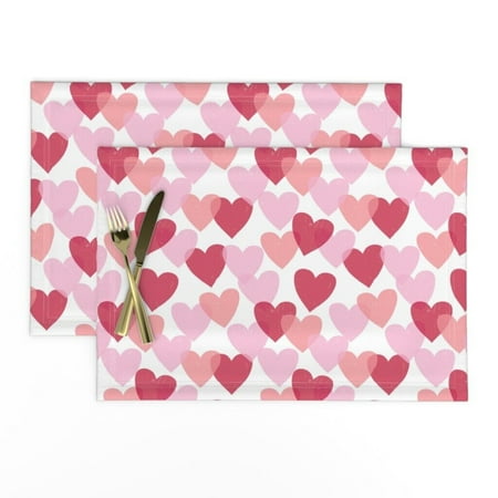 DODOING Cloth Placemats Red And Pink Hearts Valentine Day Valentines White Set of 2
DODOING Cloth Placemats Red And Pink Hearts Valentine Day Valentines White Set of 2