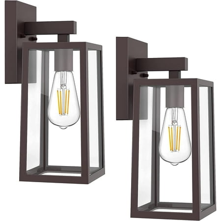 Outdoor Wall Sconce Exterior Waterproof Wall Lantern Light Fixtures Dark Chocolate Anti-Rust Porch Lights with Toughened Glass Shade Anti-Rust E26 Socket Front Door Wall Mount Lighting 2 Pack
Outdoor Wall Sconce Exterior Waterproof Wall Lantern Light Fixtures Dark Chocolate Anti-Rust Porch Lights with Toughened Glass Shade Anti-Rust E26 Socket Front Door Wall Mount Lighting 2 Pack