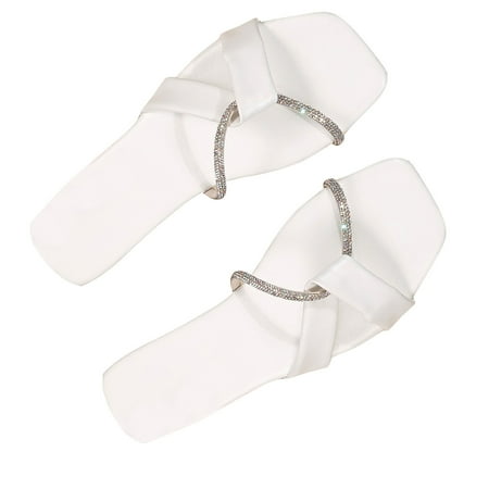 LWVITH Women Diamond Slippers Slides Sandals Ladies Flat Slip On Sandal Flats Summer Open Toe Comfort Beach Casual Shoes White 5.5
LWVITH Women Diamond Slippers Slides Sandals Ladies Flat Slip On Sandal Flats Summer Open Toe Comfort Beach Casual Shoes White 5.5
