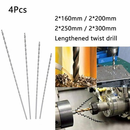 BAMILL 4Pcs Diameter 2mm Extra Long HSS Straight Shank Drill Bit 160/200/250/300mm
BAMILL 4Pcs Diameter 2mm Extra Long HSS Straight Shank Drill Bit 160/200/250/300mm