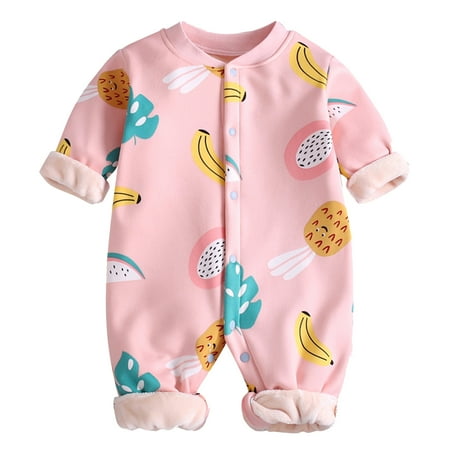 Dadaria Baby Boys Girls Clothes Newborn 0-12M Newborn Infant Long Sleeve Cartoon Fluffys Romper Jumpsuit Clothes Pink 73 Toddler