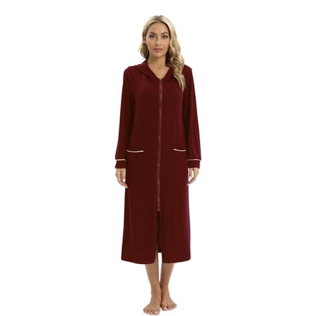Women s Zipper Front Robe Full Length Long Sleeve Casual Long Nightgown with Pockets Sleepwear S-XXL
Women s Zipper Front Robe Full Length Long Sleeve Casual Long Nightgown with Pockets Sleepwear S-XXL