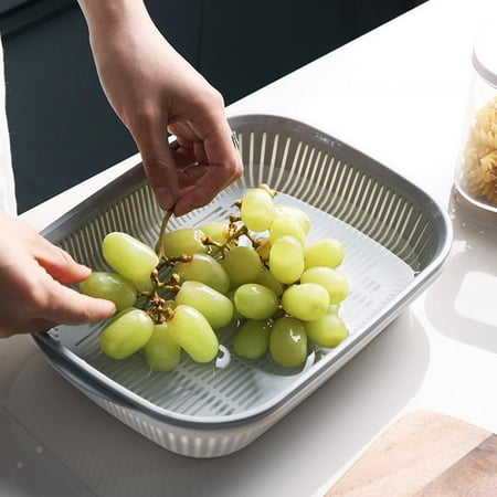 Drain Basket Double-layer Plastic Vegetable Wash Basin Multifunctional Kitchen Drain Basket Household Fruit Basket Pink
Drain Basket Double-layer Plastic Vegetable Wash Basin Multifunctional Kitchen Drain Basket Household Fruit Basket Pink