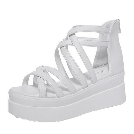 Sandals Women Fashion Women s Shoes Slope Heel Sponge Heel Sandals Belt Back Zipper Roman Sandals
Sandals Women Fashion Women s Shoes Slope Heel Sponge Heel Sandals Belt Back Zipper Roman Sandals