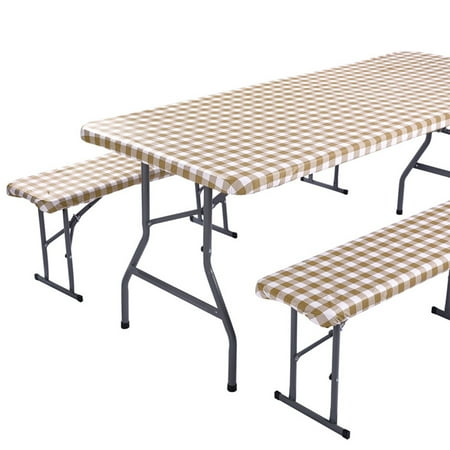Picnic Table Bench Fitted Tablecloth Cover Elastic Waterproof Wipeable Plastic Tablecloth For Outdoor Patio
Picnic Table Bench Fitted Tablecloth Cover Elastic Waterproof Wipeable Plastic Tablecloth For Outdoor Patio