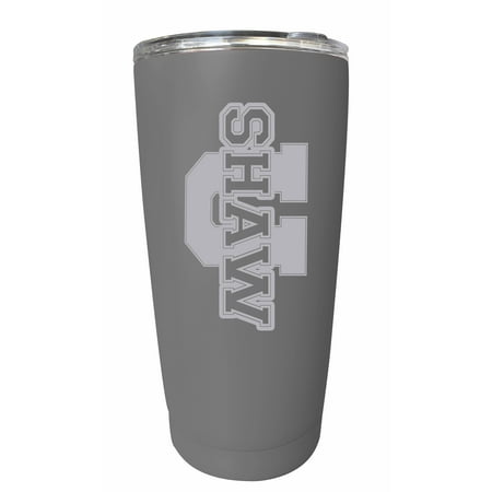 Shaw University Bears Etched 16 oz Stainless Steel Tumbler (Gray)