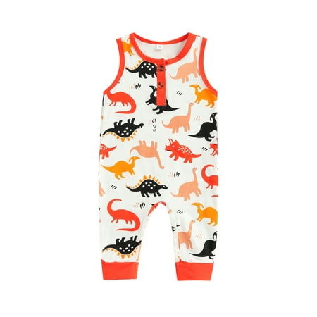 Yinyinxull Infant Baby Boys Girls Summer Romper Sleeveless Round Neck Dinosaur Printed Patchwork One Piece Jumpsuit White 18-24 Months
Yinyinxull Infant Baby Boys Girls Summer Romper Sleeveless Round Neck Dinosaur Printed Patchwork One Piece Jumpsuit White 18-24 Months