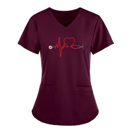 Youmylove Women Scrubs Top Short Sleeve V-Neck Tops Working Uniform Top Nurses Clothing T-Shirts
Youmylove Women Scrubs Top Short Sleeve V-Neck Tops Working Uniform Top Nurses Clothing T-Shirts