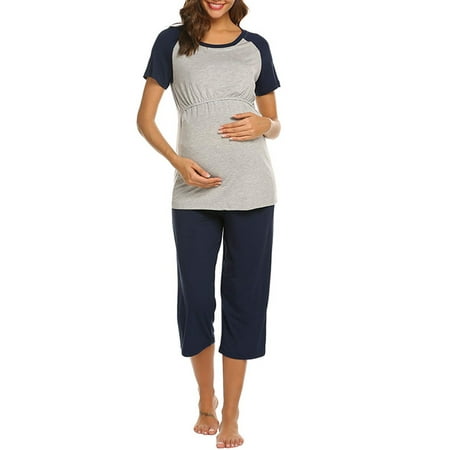 Niuer Women Maternity Pajamas Capri Set Casual Short Sleeve Baseball Shirt and Pants Sleepwear
Niuer Women Maternity Pajamas Capri Set Casual Short Sleeve Baseball Shirt and Pants Sleepwear